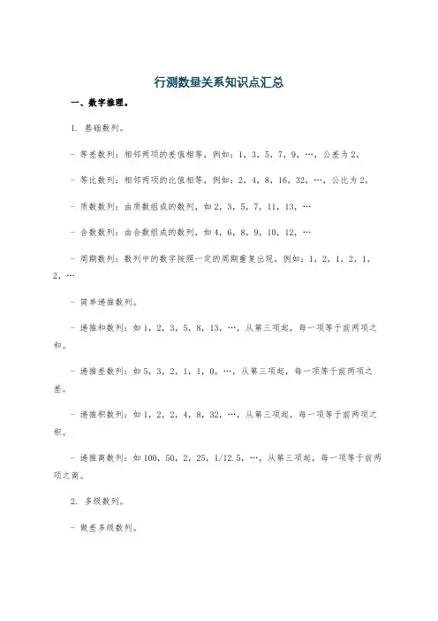 行测数量关系知识点汇总