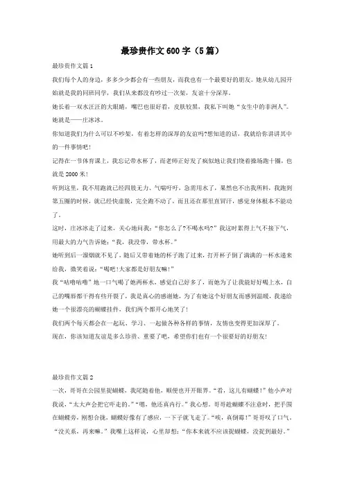 最珍贵作文600字(5篇)