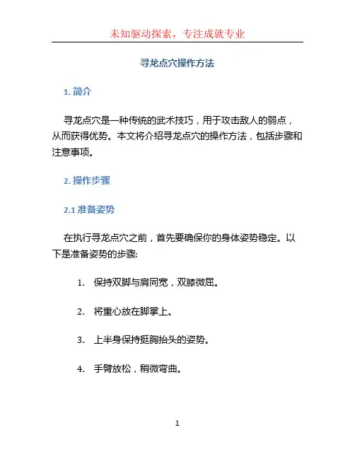 寻龙点穴操作方法