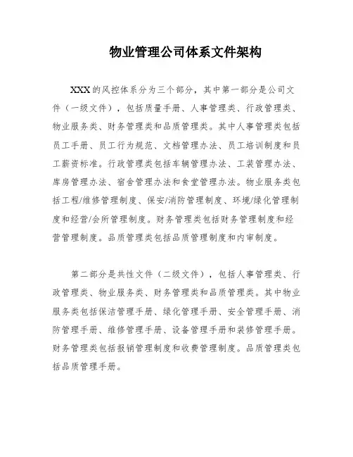 物业管理公司体系文件架构