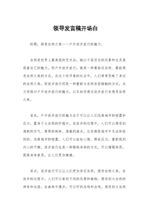 领导发言稿开场白