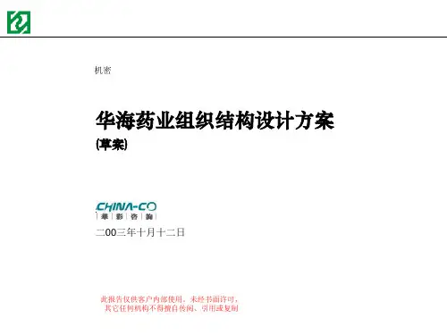 华海药业公司组织结构(草案)