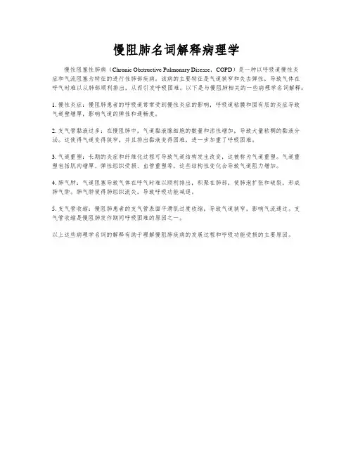 慢阻肺名词解释病理学