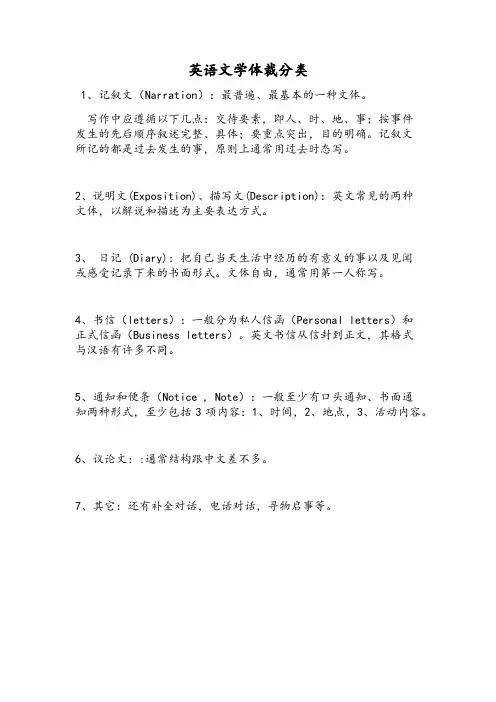 英语文学体裁分类
