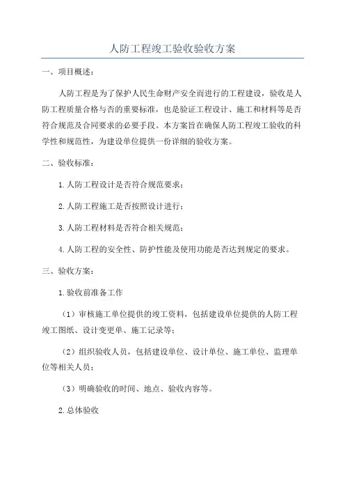人防工程竣工验收验收方案