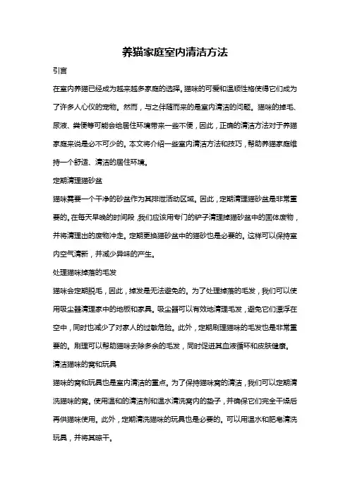 养猫家庭室内清洁方法