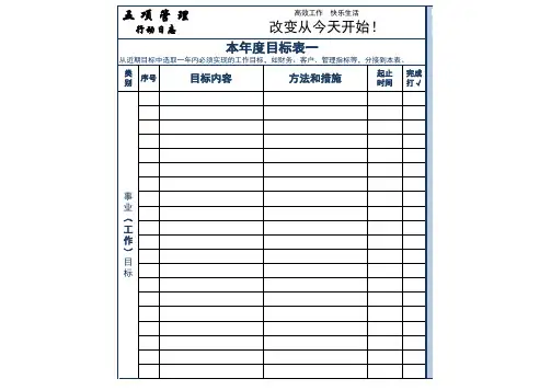 五项管理行动日志EXCEL