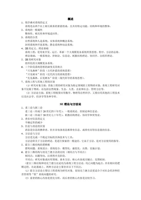 系统工程知识点doc资料
