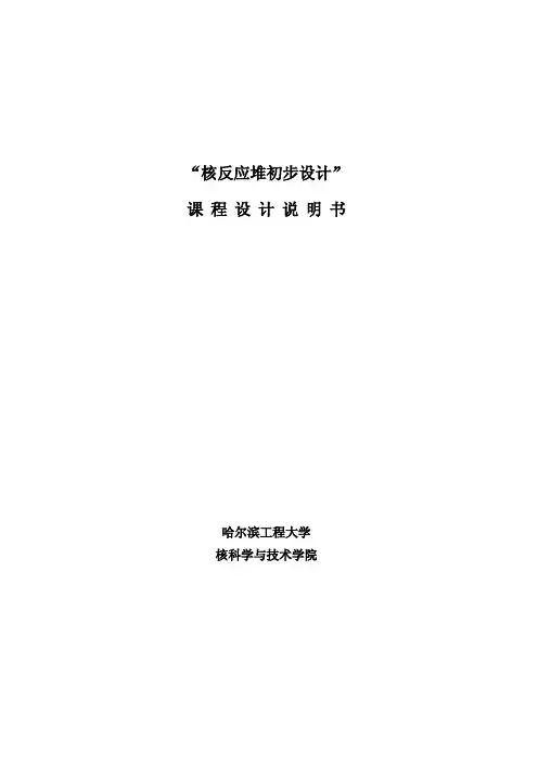 核反应堆初步设计课程设计说明书