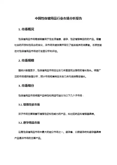中国性保健用品行业市场分析报告