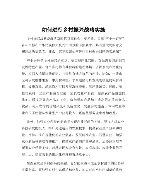 如何进行乡村振兴战略实施