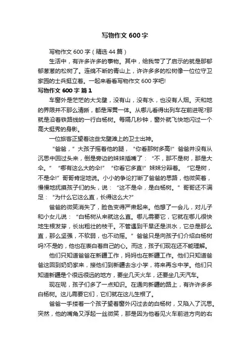 写物作文600字（精选44篇）