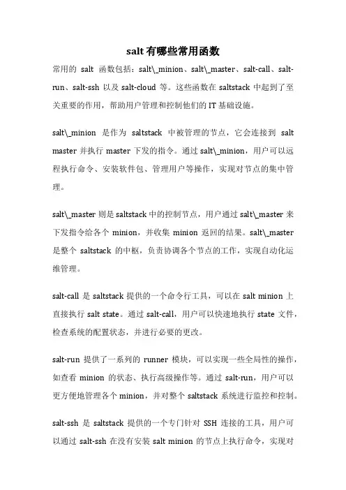 salt 有哪些常用函数