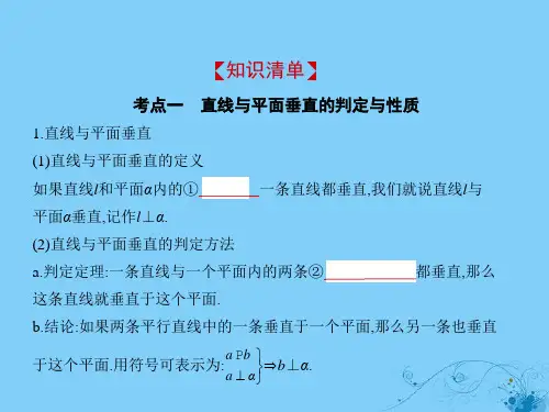 2020高考数学一轮复习 第八章 立体几何 8.5 直线、平面垂直的判定与性质课件 理
