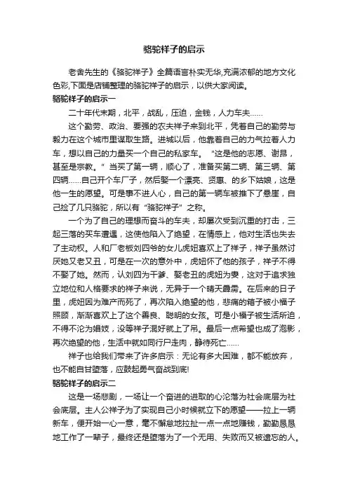 骆驼祥子的启示