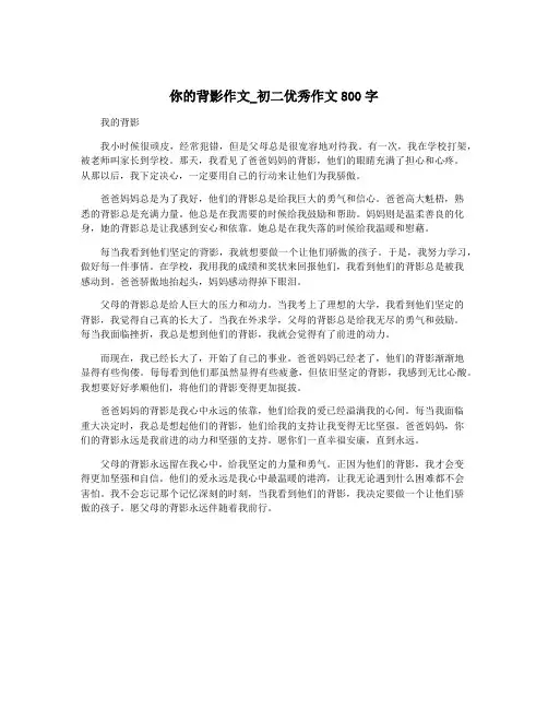 你的背影作文_初二优秀作文800字