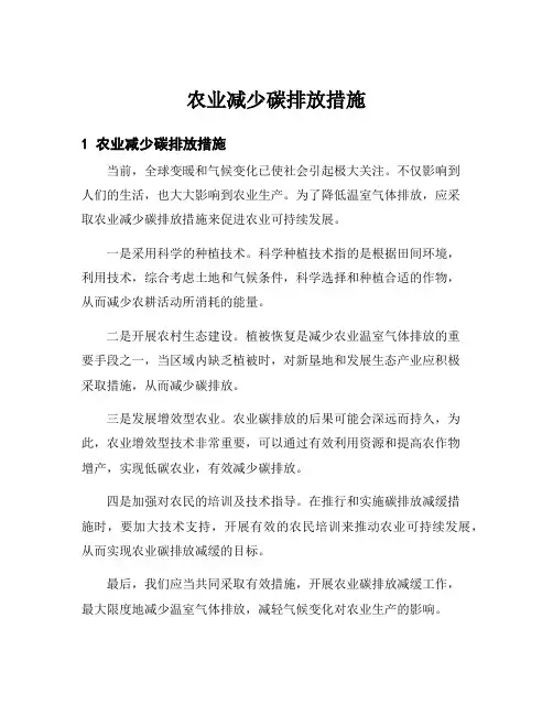 农业减少碳排放措施