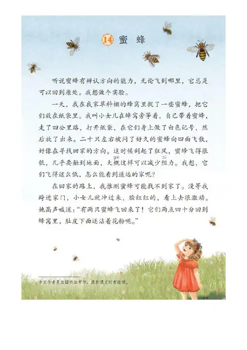 三年级语文下册 预习 课文14《蜜蜂》