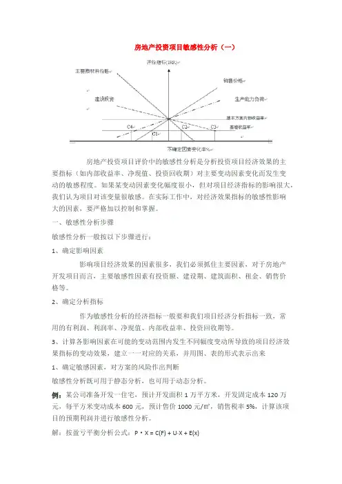 房地产投资项目敏感性分析
