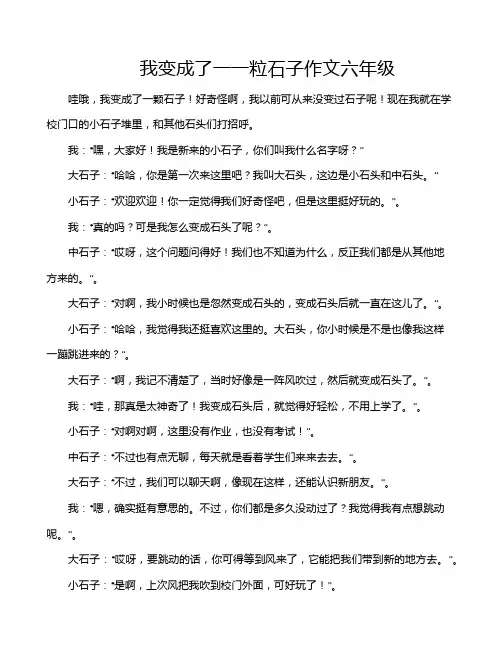 我变成了一一粒石子作文六年级