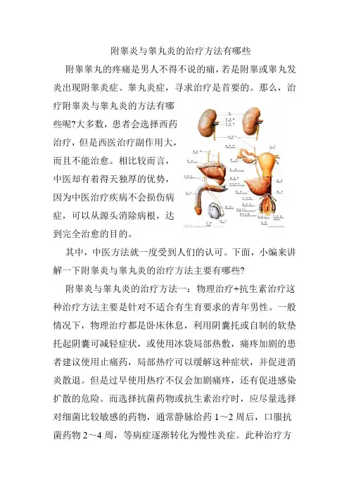 附睾炎与睾丸炎的治疗方法有哪些