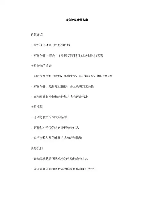 业务团队考核方案(一)