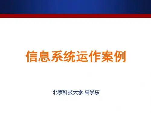 信息系统运作案例(共 37张PPT)