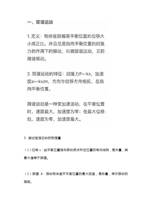 高三物理机械振动和机械波知识点总结