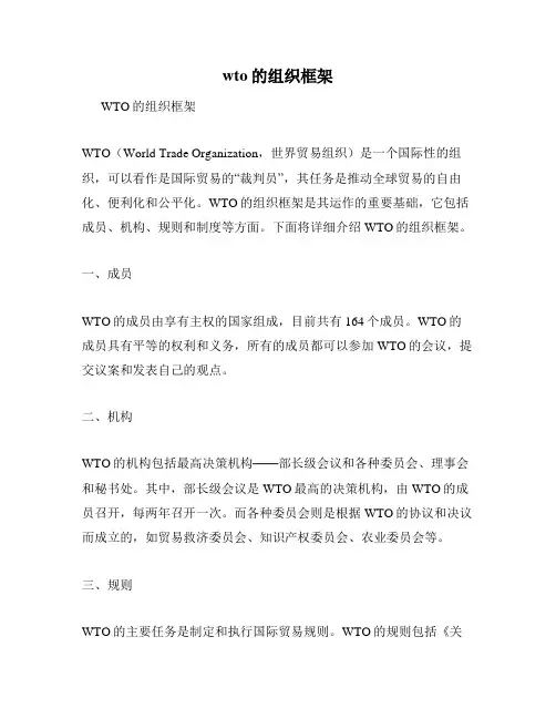 wto的组织框架