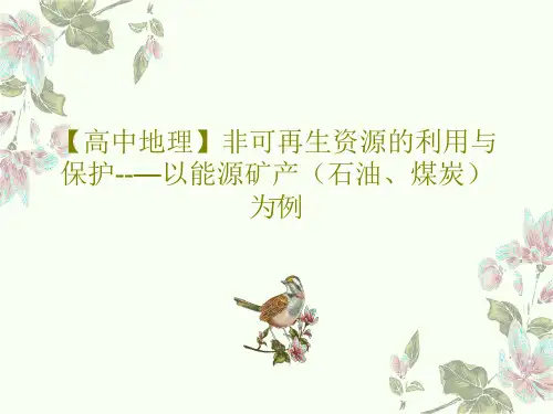 【高中地理】非可再生资源的利用与保护--—以能源矿产(石油、煤炭)为例共39页文档