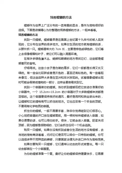 饲养螳螂的方法