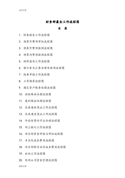 财务部最全工作流程图