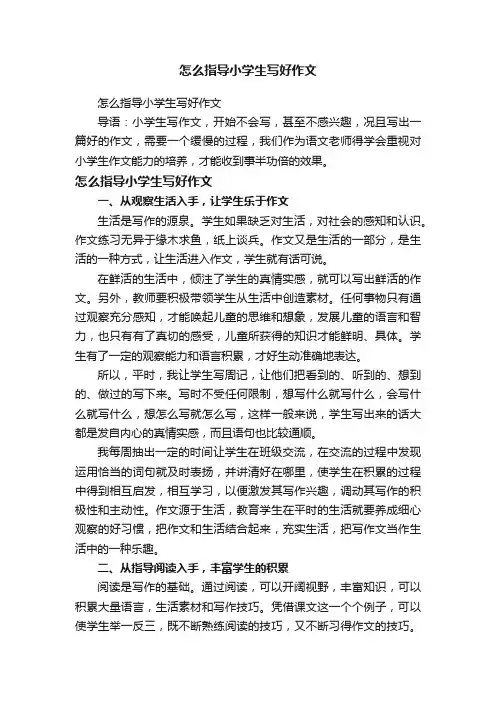 怎么指导小学生写好作文