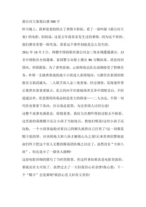 湄公河大案观后感500字