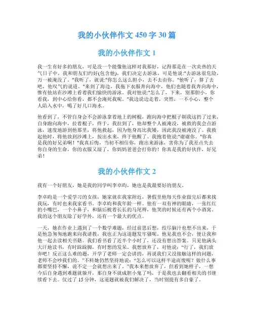 我的小伙伴作文450字30篇