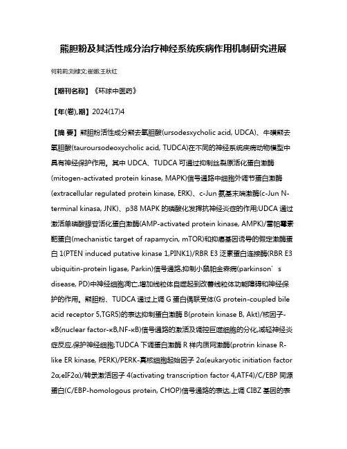 熊胆粉及其活性成分治疗神经系统疾病作用机制研究进展