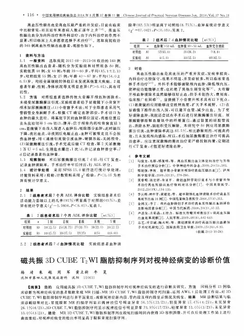 磁共振3D CUBE T_2WI脂肪抑制序列对视神经病变的诊断价值