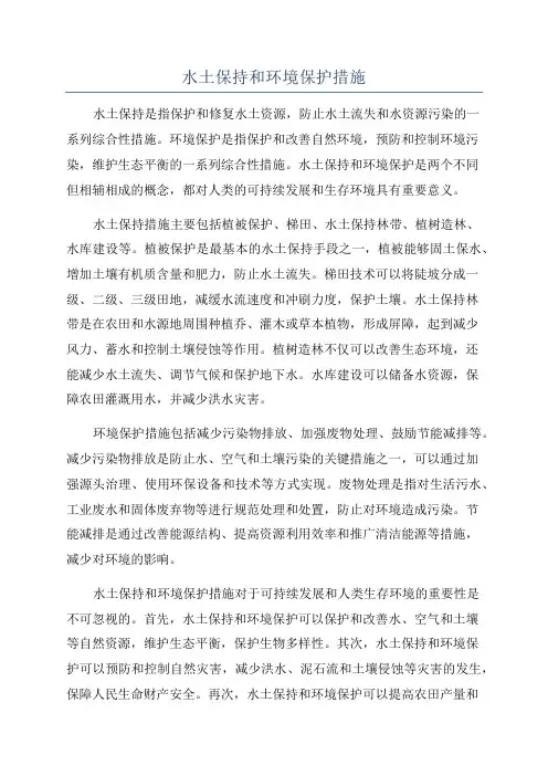 水土保持和环境保护措施