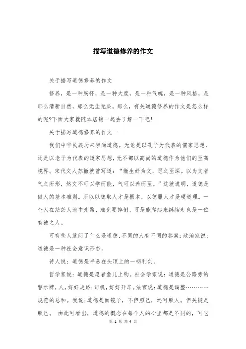 描写道德修养的作文