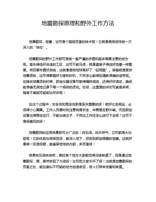 地震勘探原理和野外工作方法