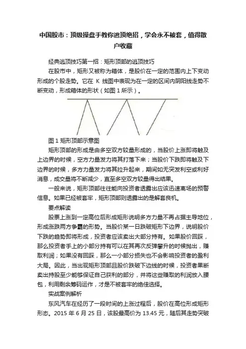 中国股市：顶级操盘手教你逃顶绝招，学会永不被套，值得散户收藏