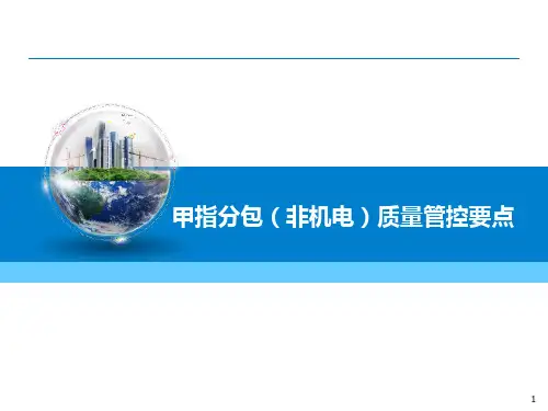 甲指分包(非机电)质量管控要点