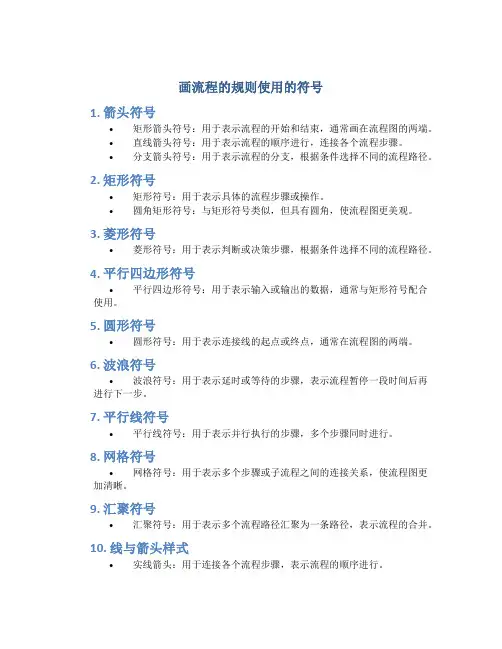 画流程的规则使用的符号