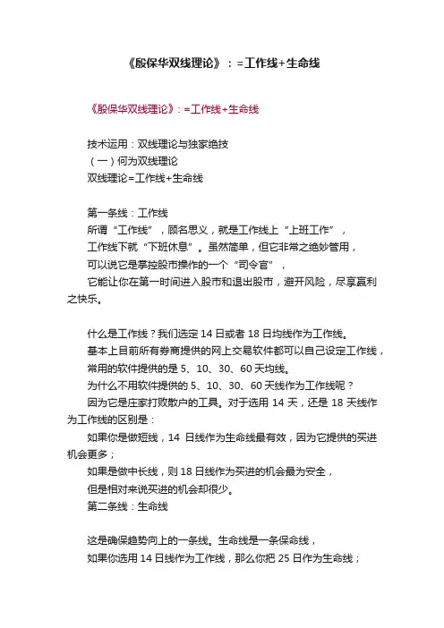 《殷保华双线理论》：=工作线+生命线