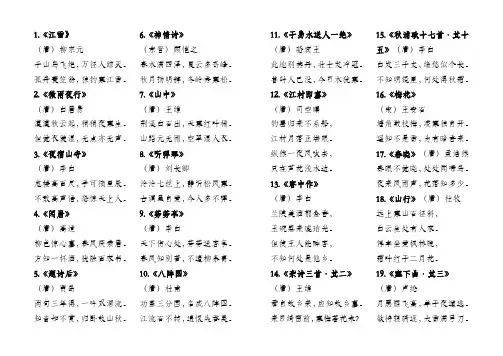 小学生诗词本(125首)