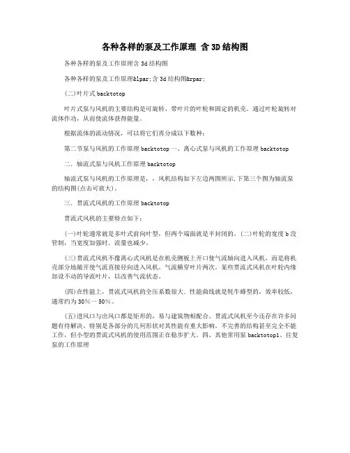 各种各样的泵及工作原理 含3D结构图