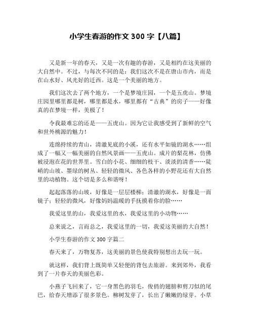 小学生春游的作文300字【八篇】
