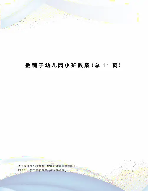 数鸭子幼儿园小班教案