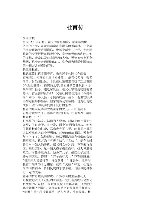 杜甫传