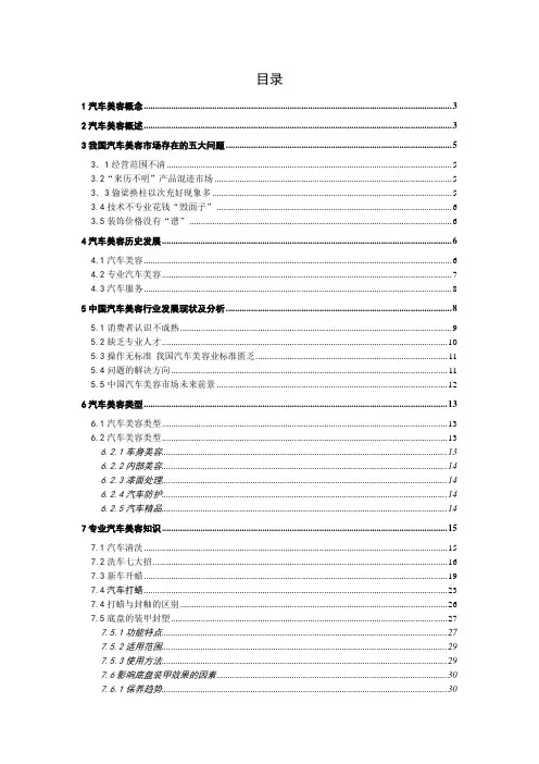 汽车美容学士学位论文 推荐